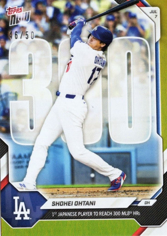 2026 Topps Now Shohei Ohtani #428 Gold Foil /50 1st Japanese Player to Reach 300 MLB Home Runs Los Angeles Dodgers Baseball Card