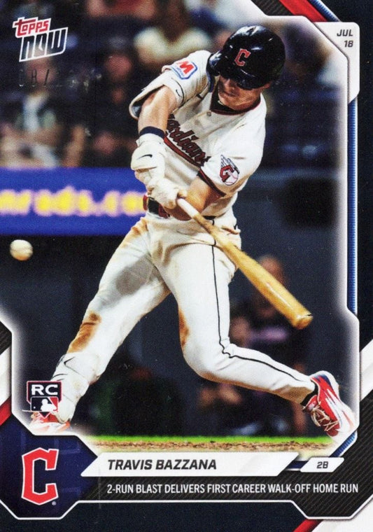 2026 Topps Now Travis Bazzana #462 Orange Foil /10 2 Run Blast Delivers First Career Walk Off Home Run Cleveland Guardians Rookie RC Baseball Card