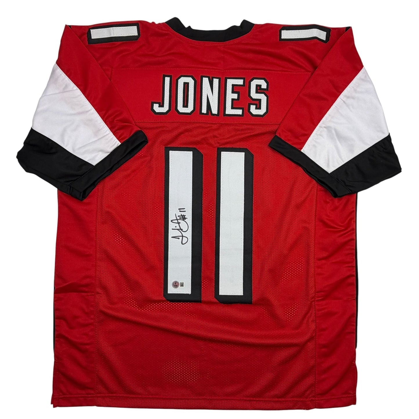 Autographed/Signed Julio Jones Atlanta Red Football Jersey Beckett BAS COA