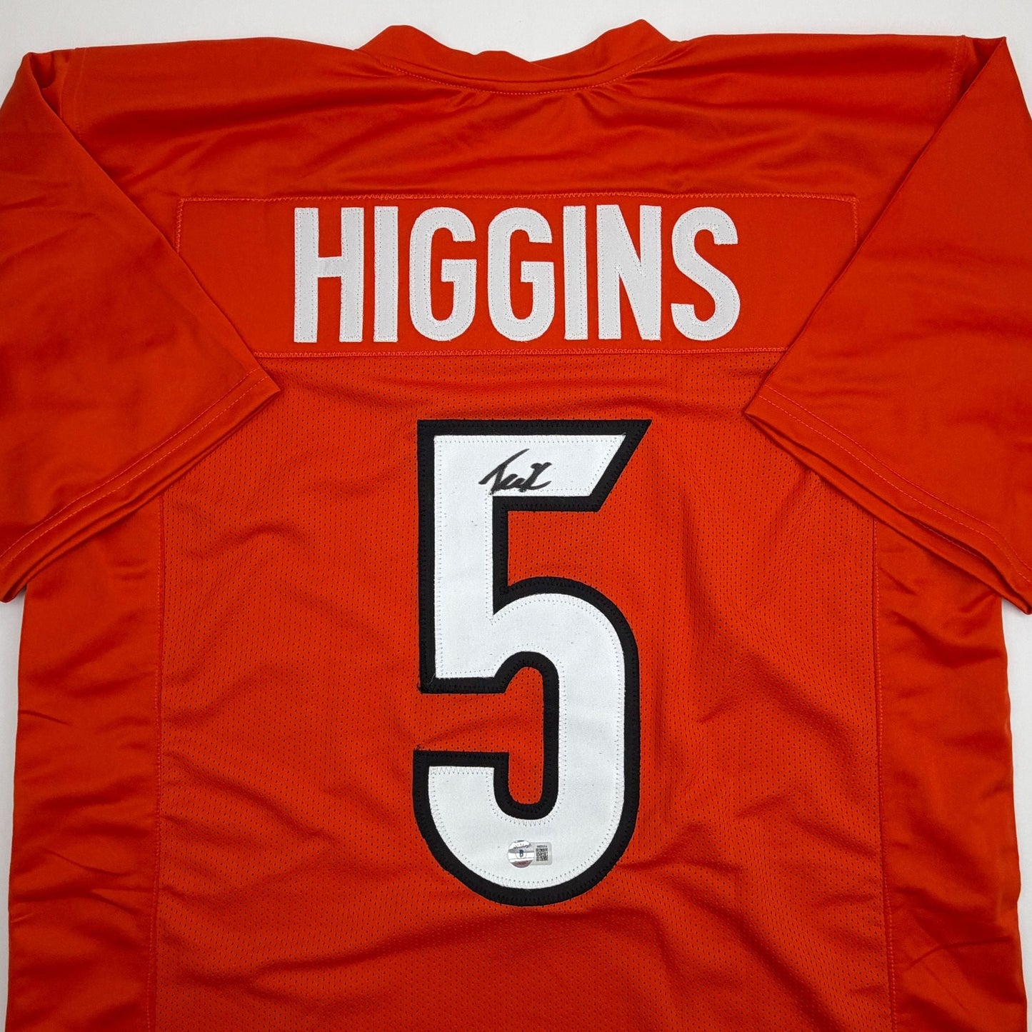 Autographed/Signed Tee Higgins Cincinnati Orange Football Jersey Beckett BAS COA