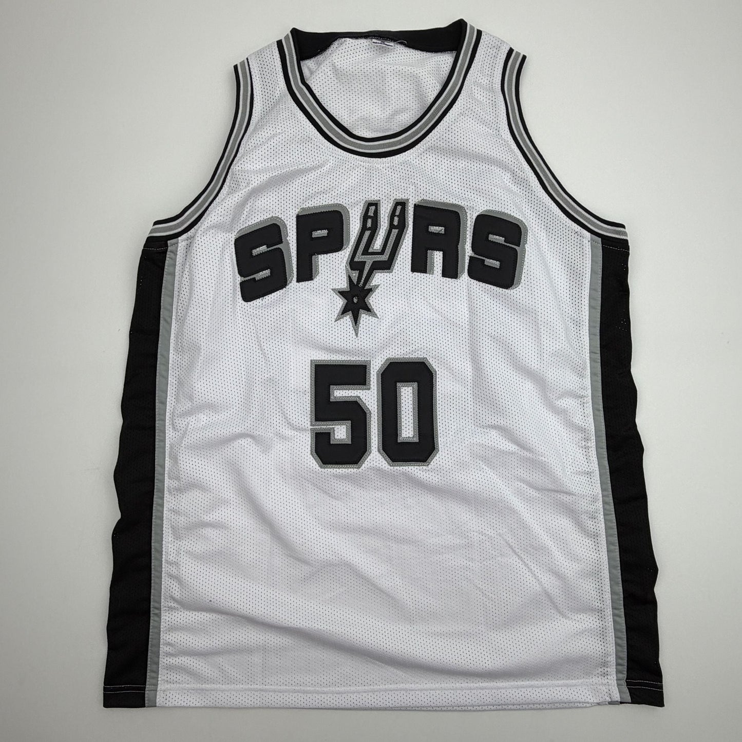 Autographed/Signed David Robinson San Antonio White Basketball Jersey Beckett BAS COA