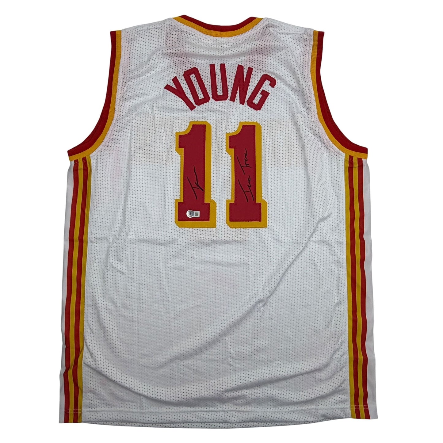 Autographed/Signed Trae Young Ice Trae Atlanta White Basketball Jersey Beckett BAS COA