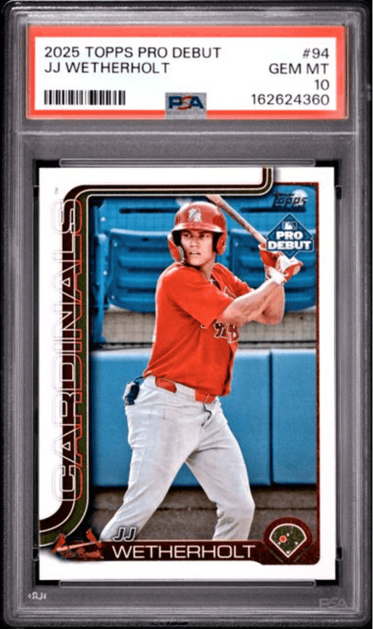 Graded 2025 Topps Pro Debut JJ Wetherholt #94 Rookie RC Baseball Card PSA 10 Gem Mint
