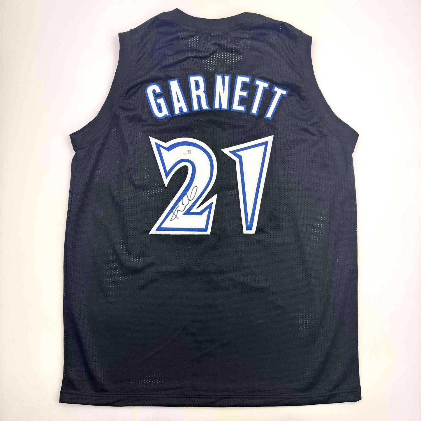 Autographed/Signed Kevin Garnett Minnesota Black Basketball Jersey Beckett BAS COA