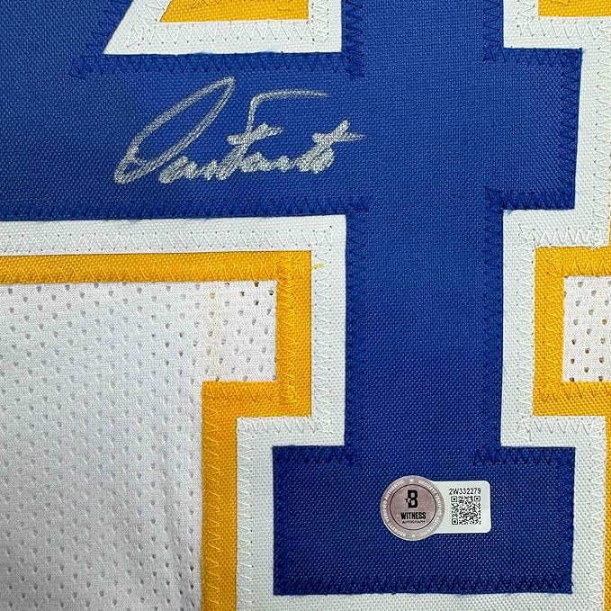 Framed Autographed/Signed Dan Fouts 35x39 San Diego White Football Jersey Beckett BAS COA