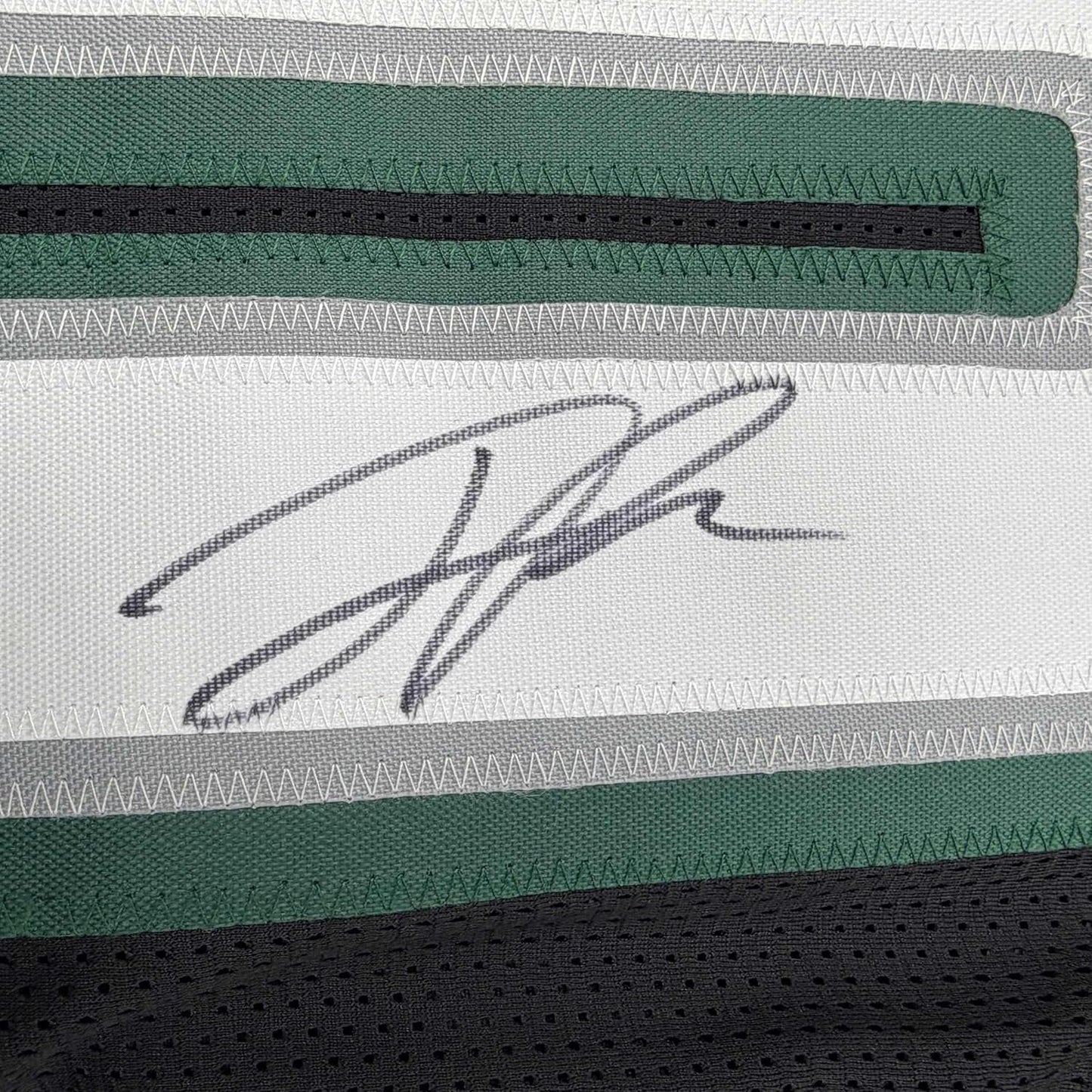 Framed Autographed/Signed Jaelan Phillips 35x39 Philadelphia Black Football Jersey PSA/DNA COA