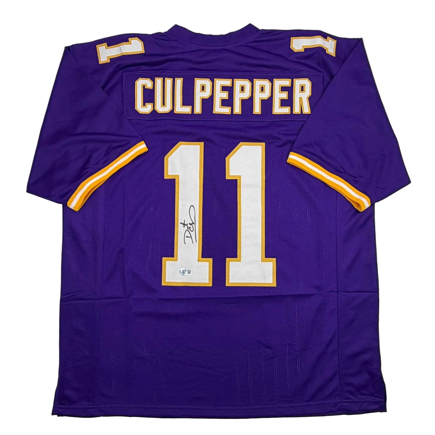 Autographed/Signed Daunte Culpepper Minnesota Purple Football Jersey Beckett BAS COA
