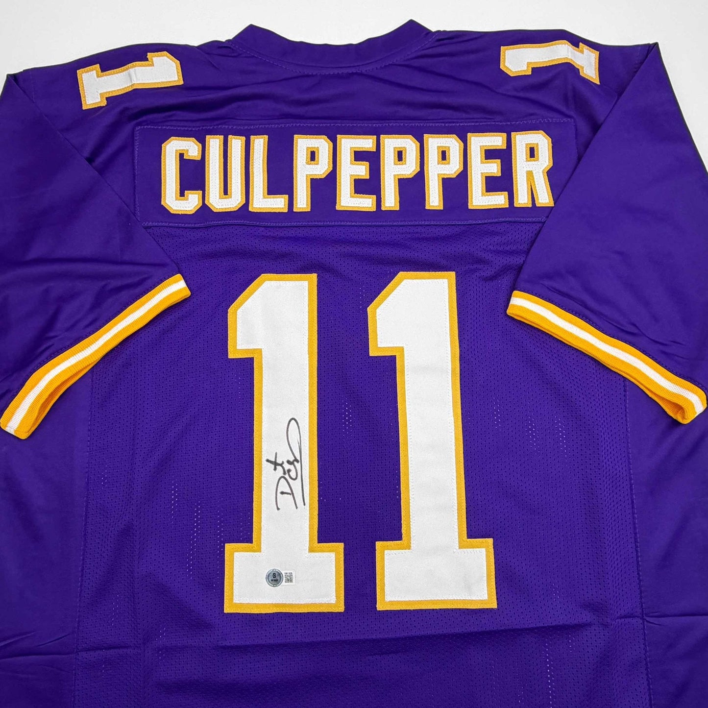 Autographed/Signed Daunte Culpepper Minnesota Purple Football Jersey Beckett BAS COA