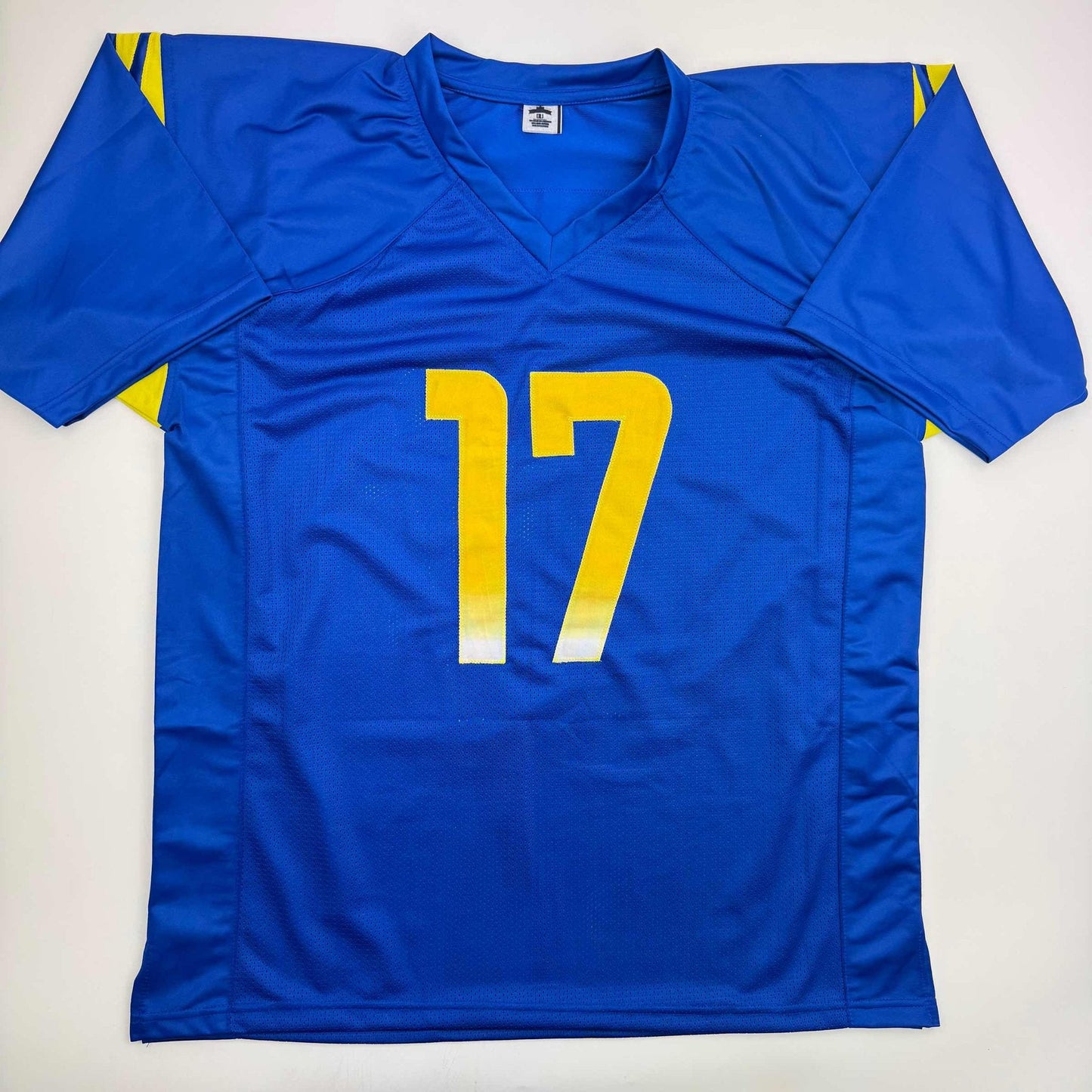 Autographed/Signed Davante Adams Los Angeles LA Blue Football Jersey Beckett BAS COA