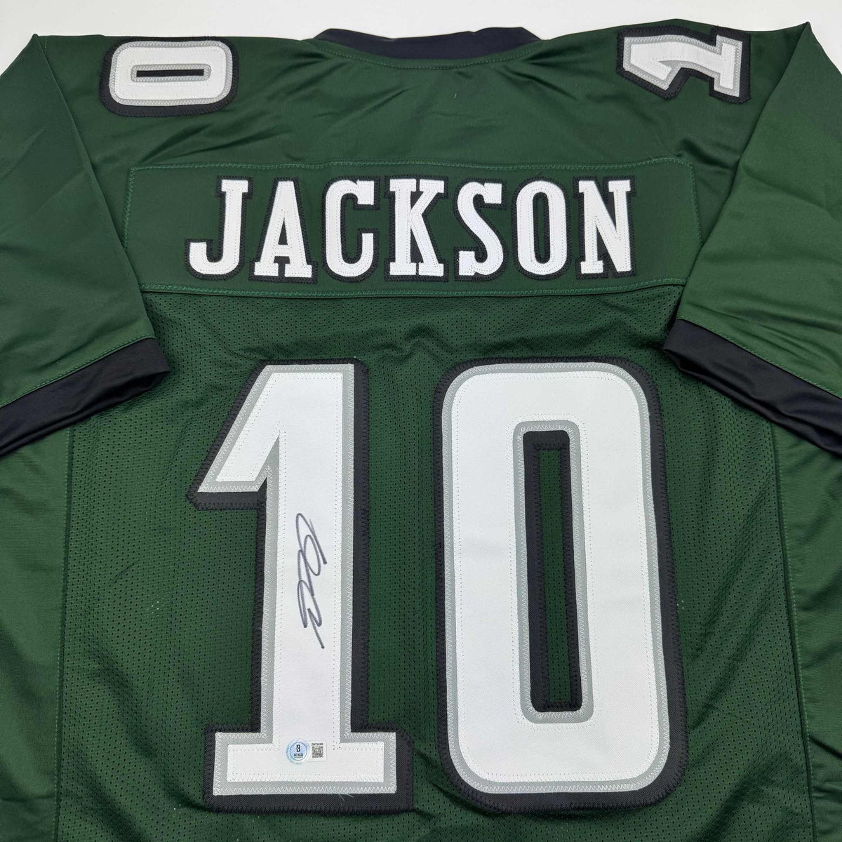 Autographed/Signed DeSean Jackson Philadelphia Green Football Jersey Beckett BAS COA
