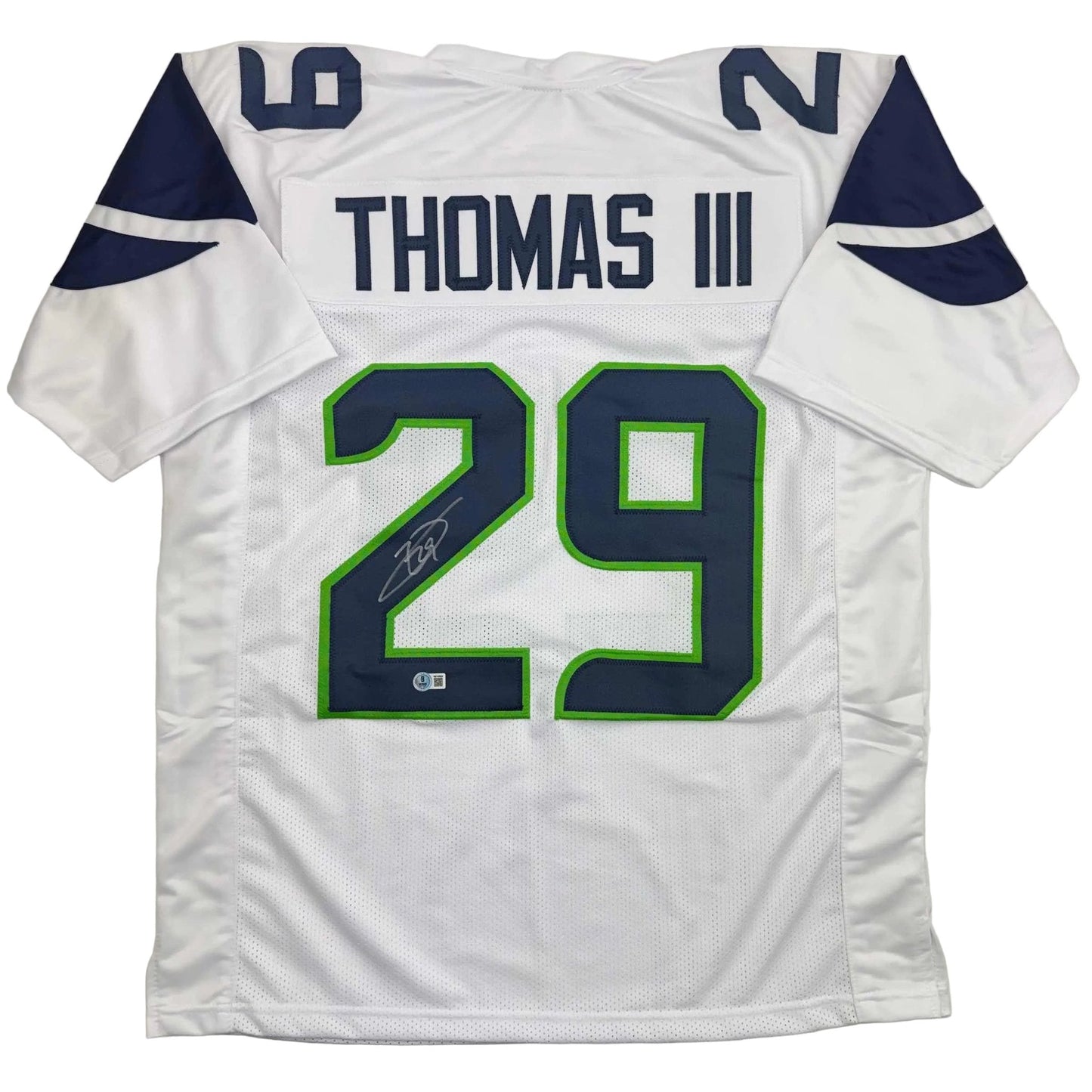 Autographed/Signed Earl Thomas III Seattle White Football Jersey Beckett BAS COA