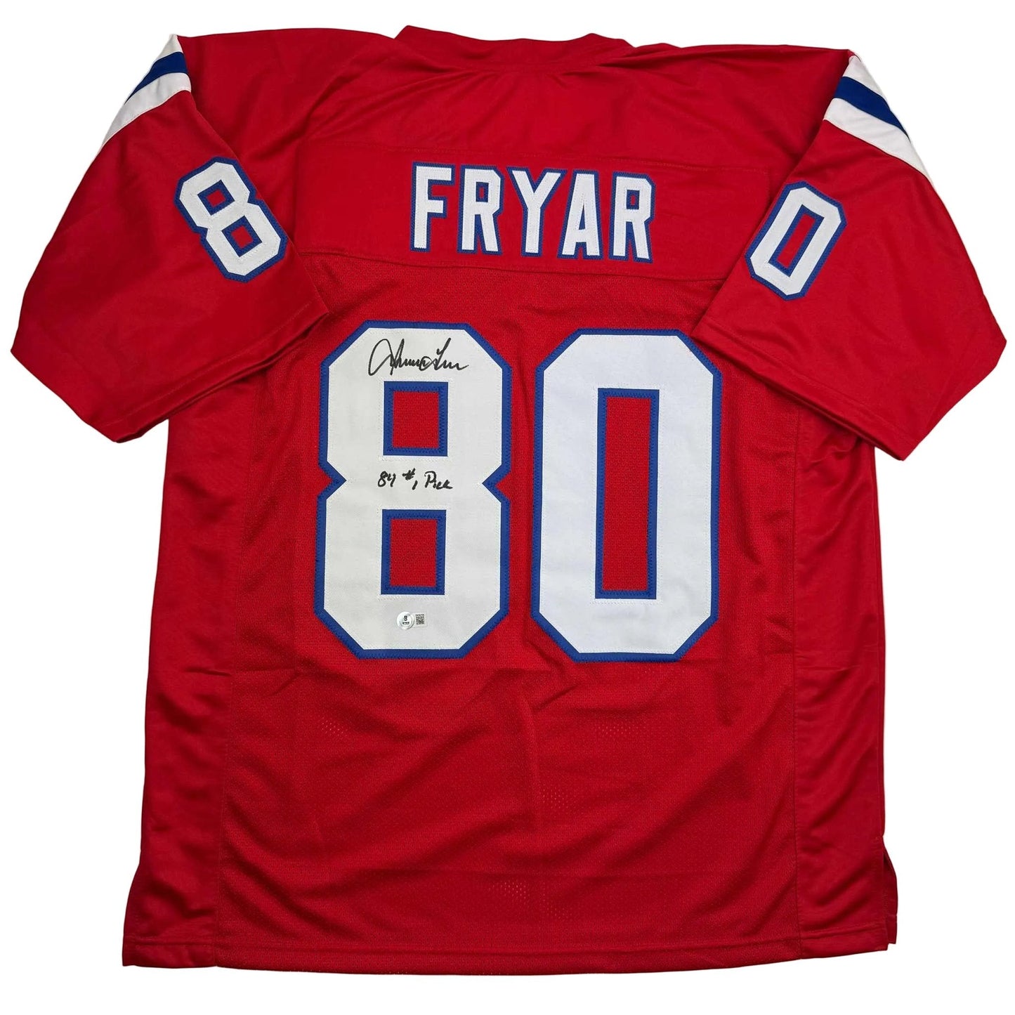 Autographed/Signed Irving Fryar New England Red Football Jersey JSA COA