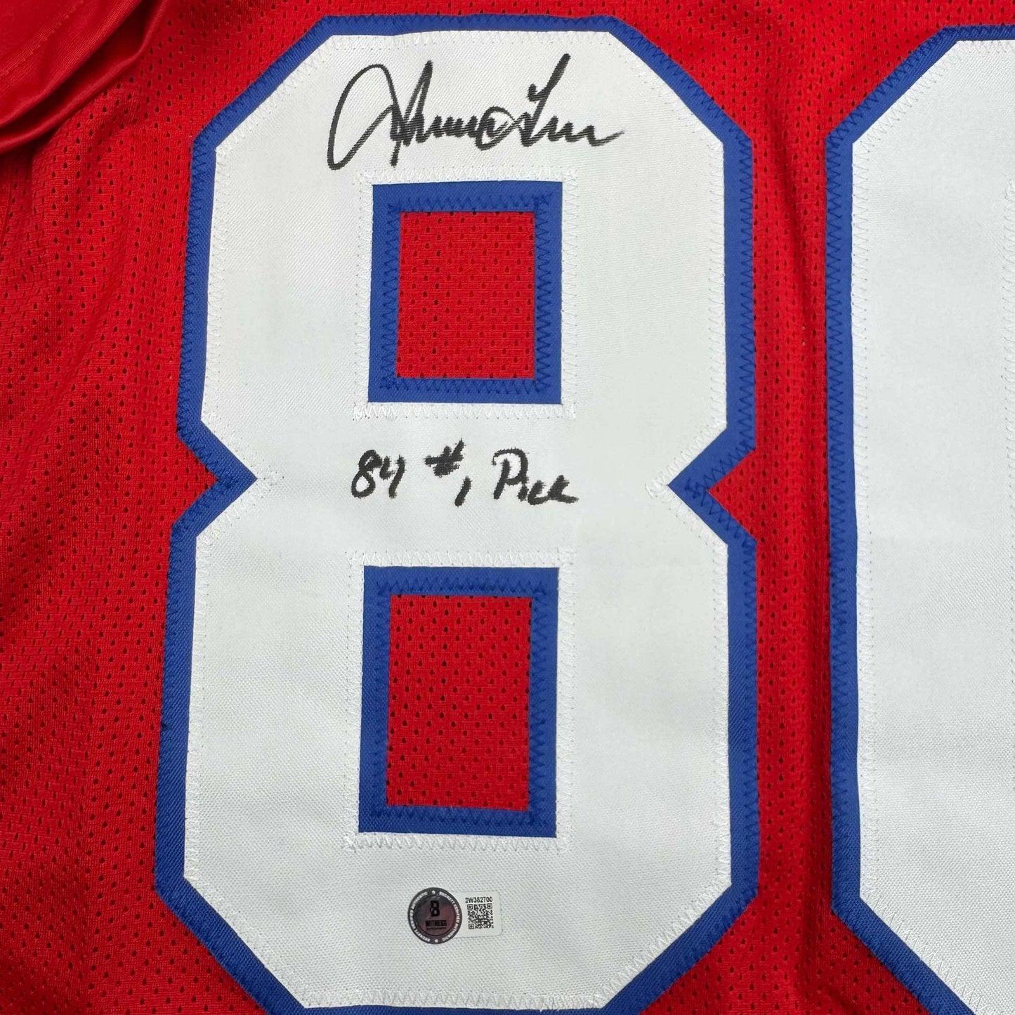 Autographed/Signed Irving Fryar New England Red Football Jersey JSA COA