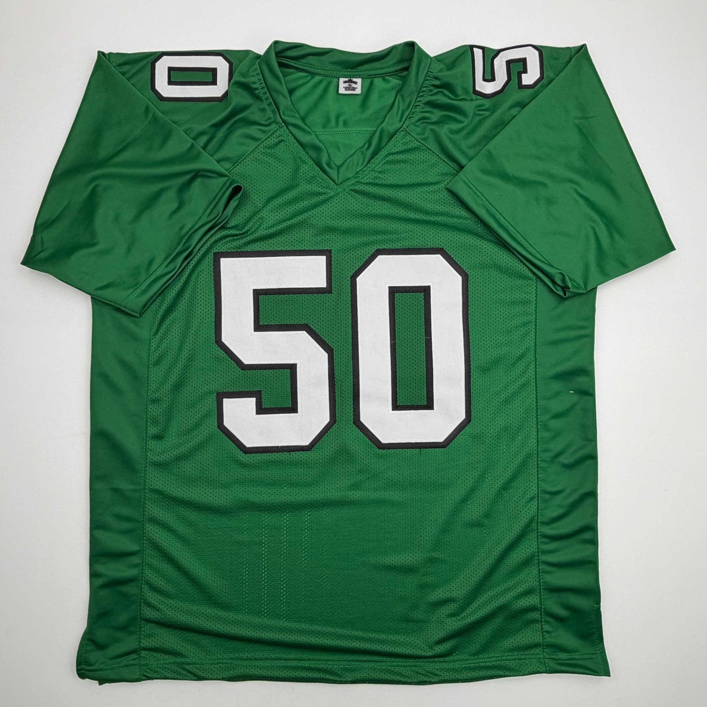 Autographed/Signed Jaelan Phillips Philadelphia Kelly Green Football Jersey PSA/DNA COA