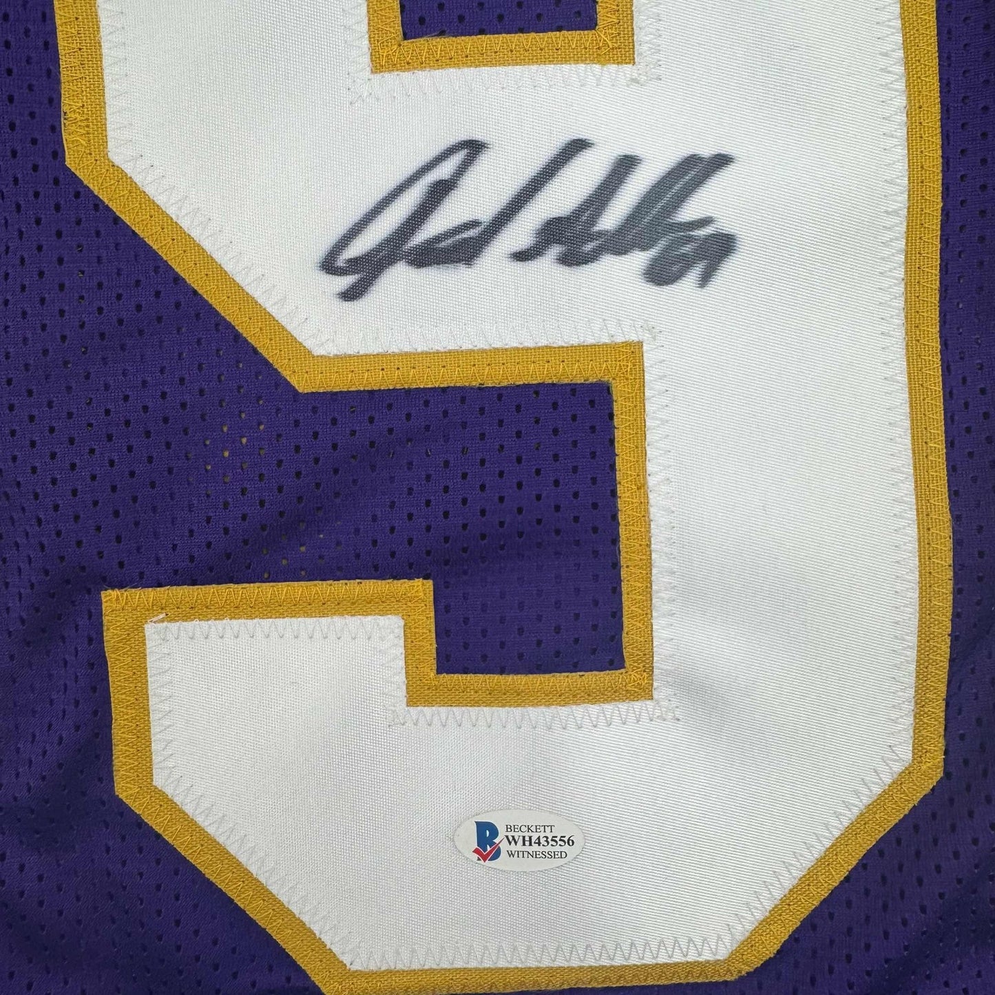 Autographed/Signed Jared Allen Minnesota Purple Football Jersey Beckett BAS COA