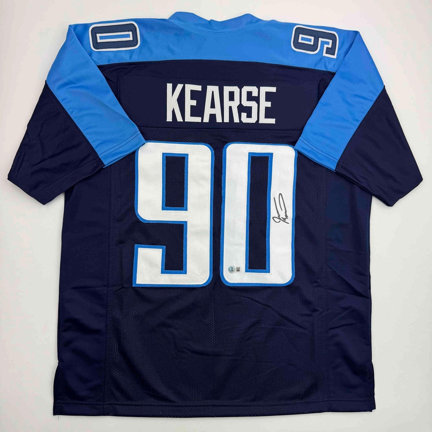 Autographed/Signed Jevon Kearse Tennessee Dark Blue Football Jersey JSA COA