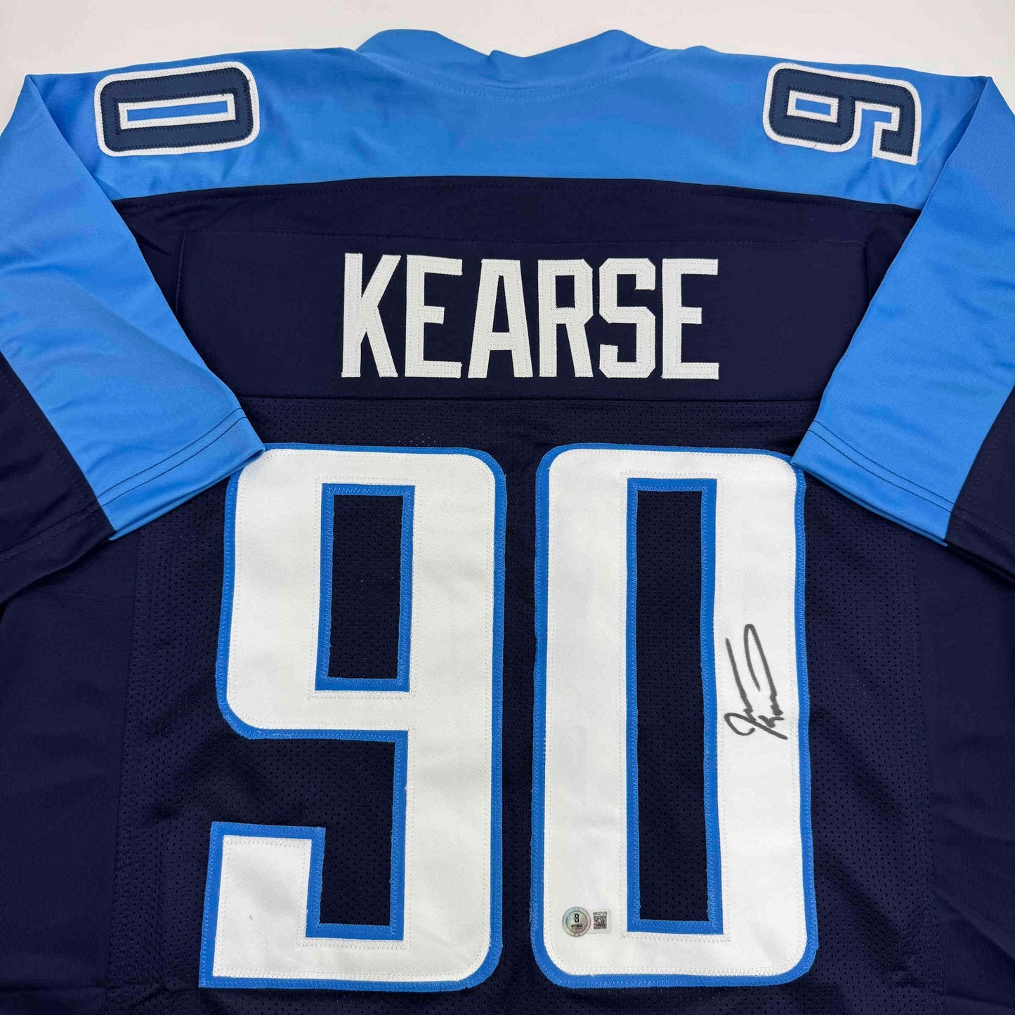 Autographed/Signed Jevon Kearse Tennessee Dark Blue Football Jersey JSA COA