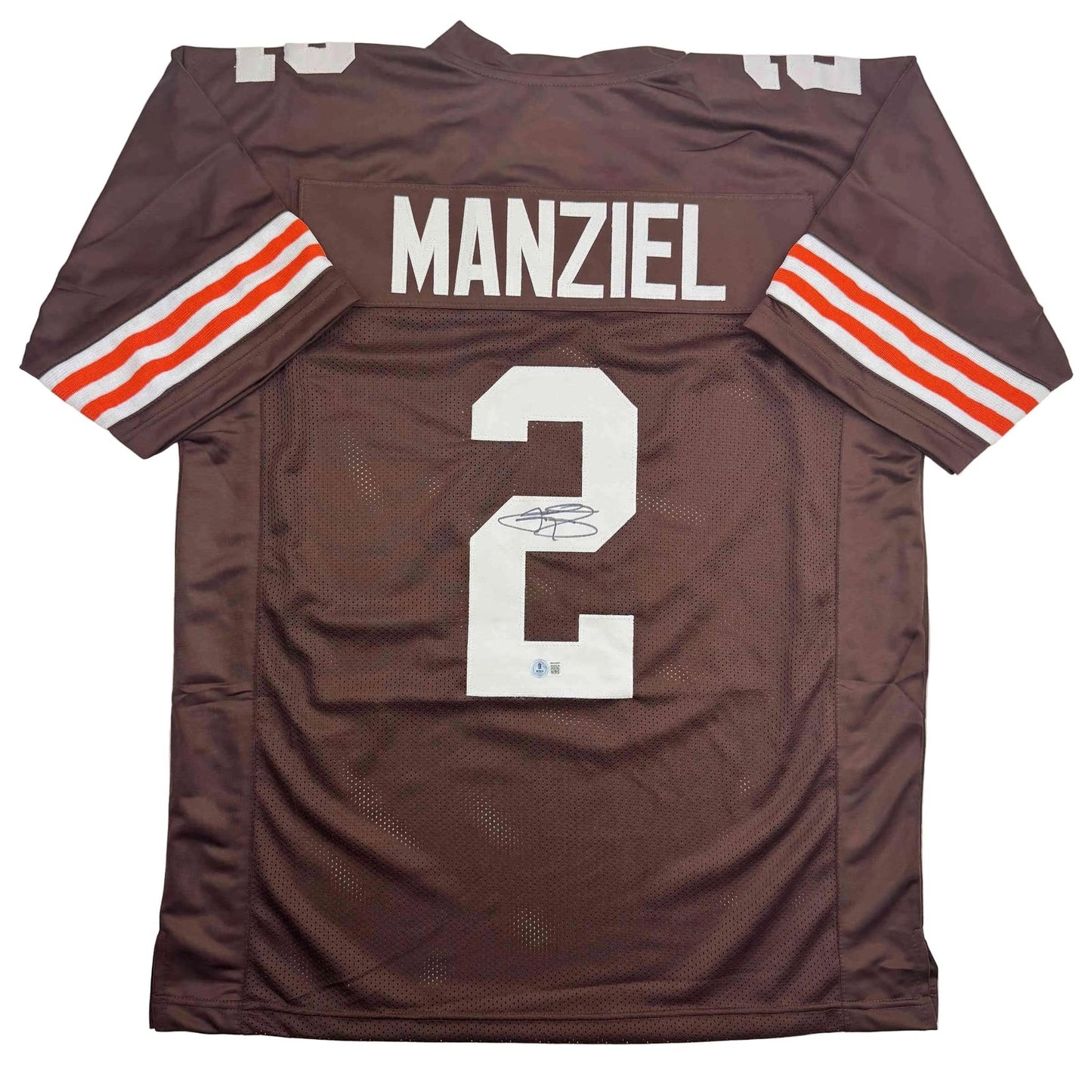 Autographed/Signed Johnny Manziel Cleveland Football Brown Jersey Beckett BAS COA