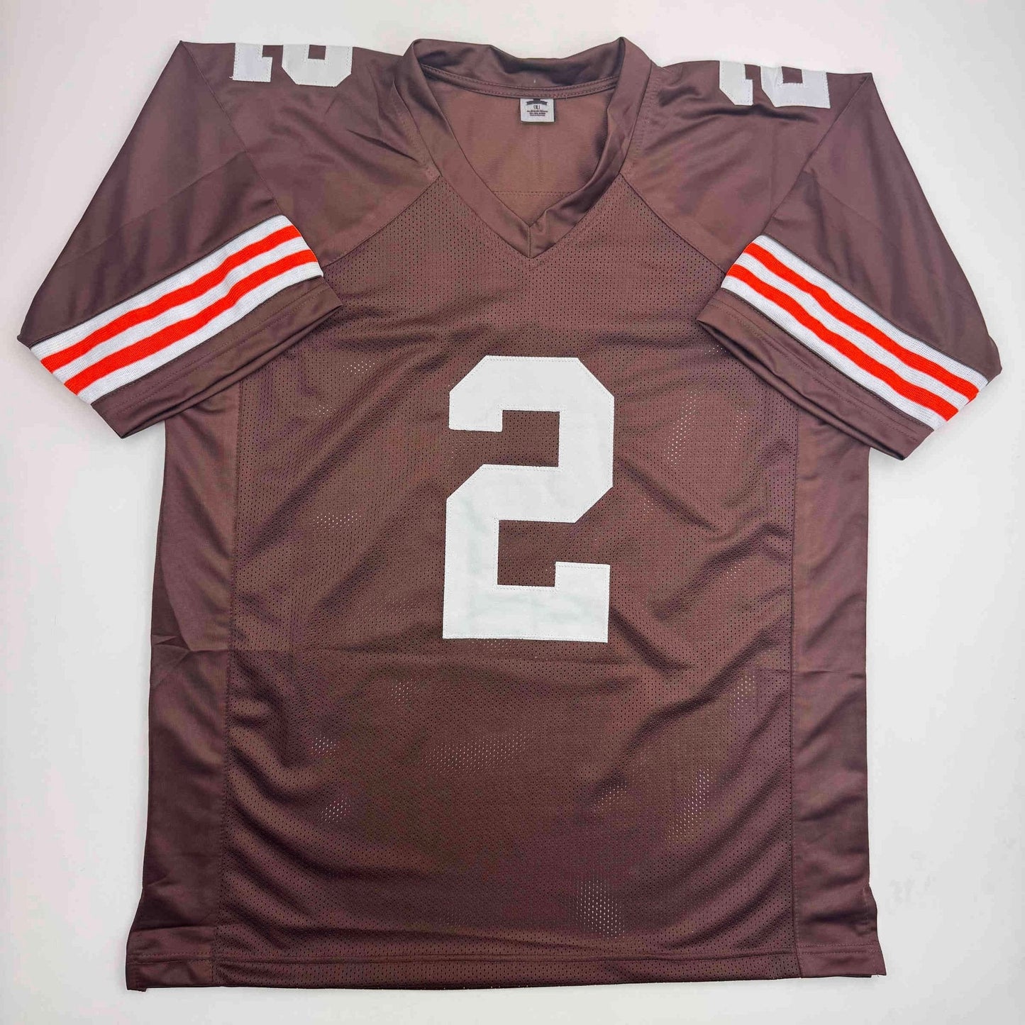 Autographed/Signed Johnny Manziel Cleveland Football Brown Jersey Beckett BAS COA