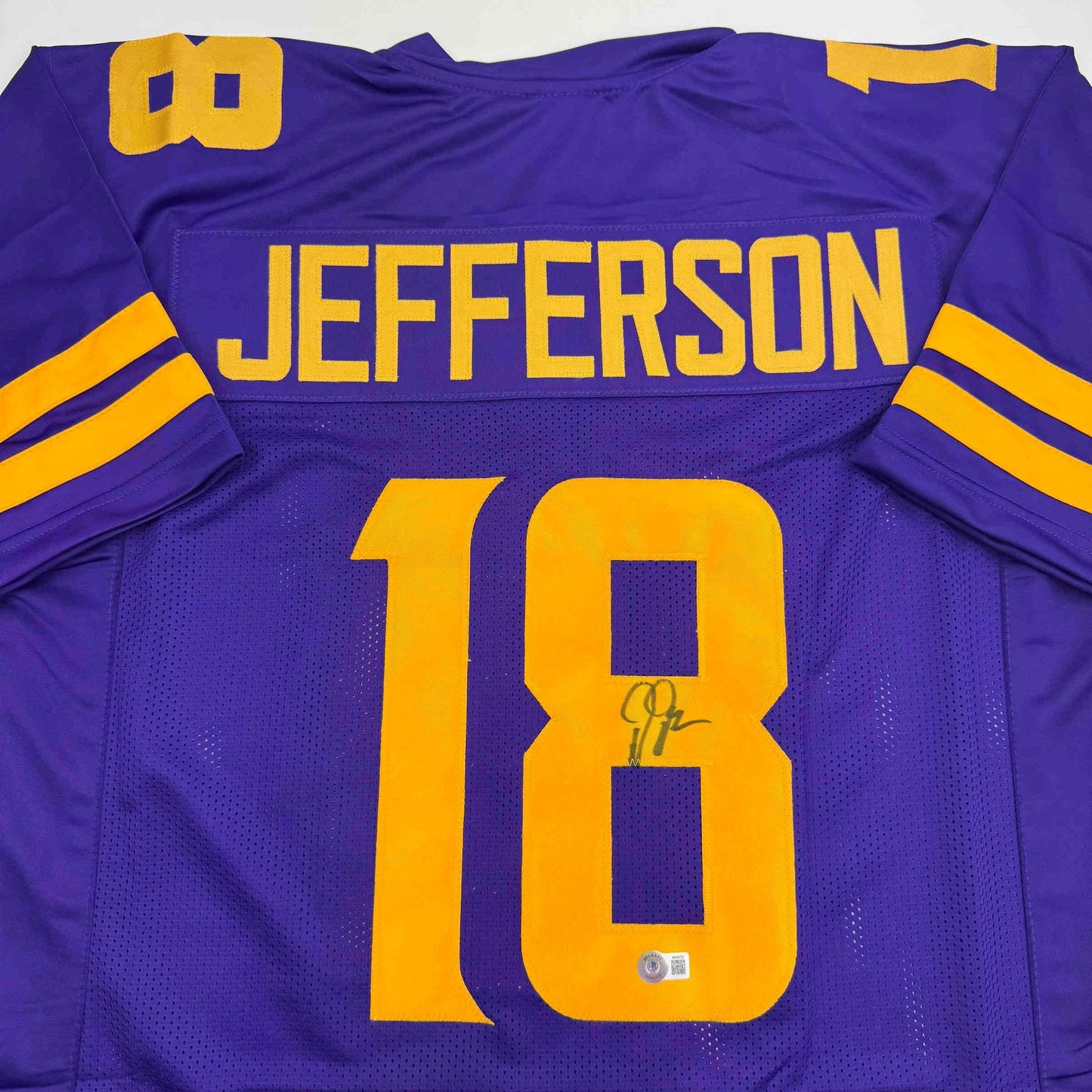 Autographed/Signed Justin Jefferson Minnesota Color Rush Football Jersey JSA COA