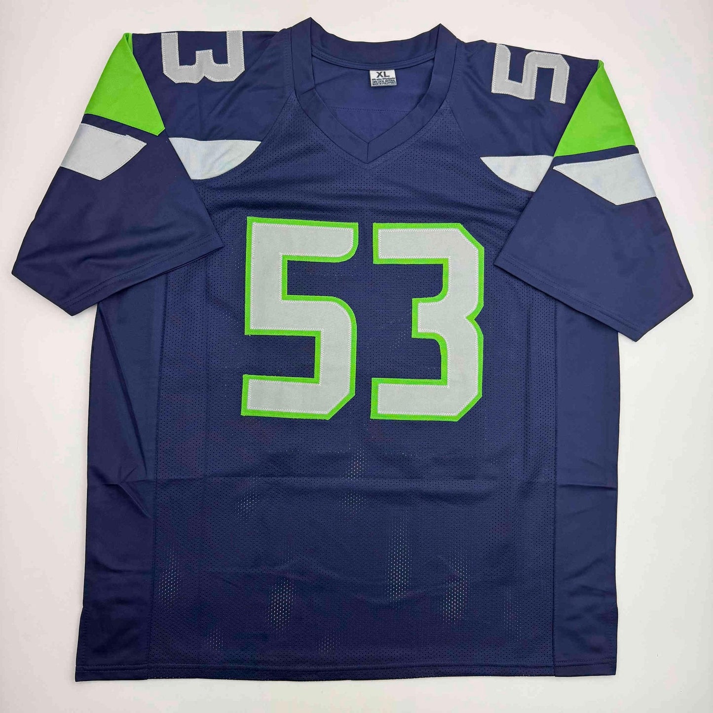 Autographed/Signed Malcolm Smith Seattle Blue Football Jersey Beckett BAS COA