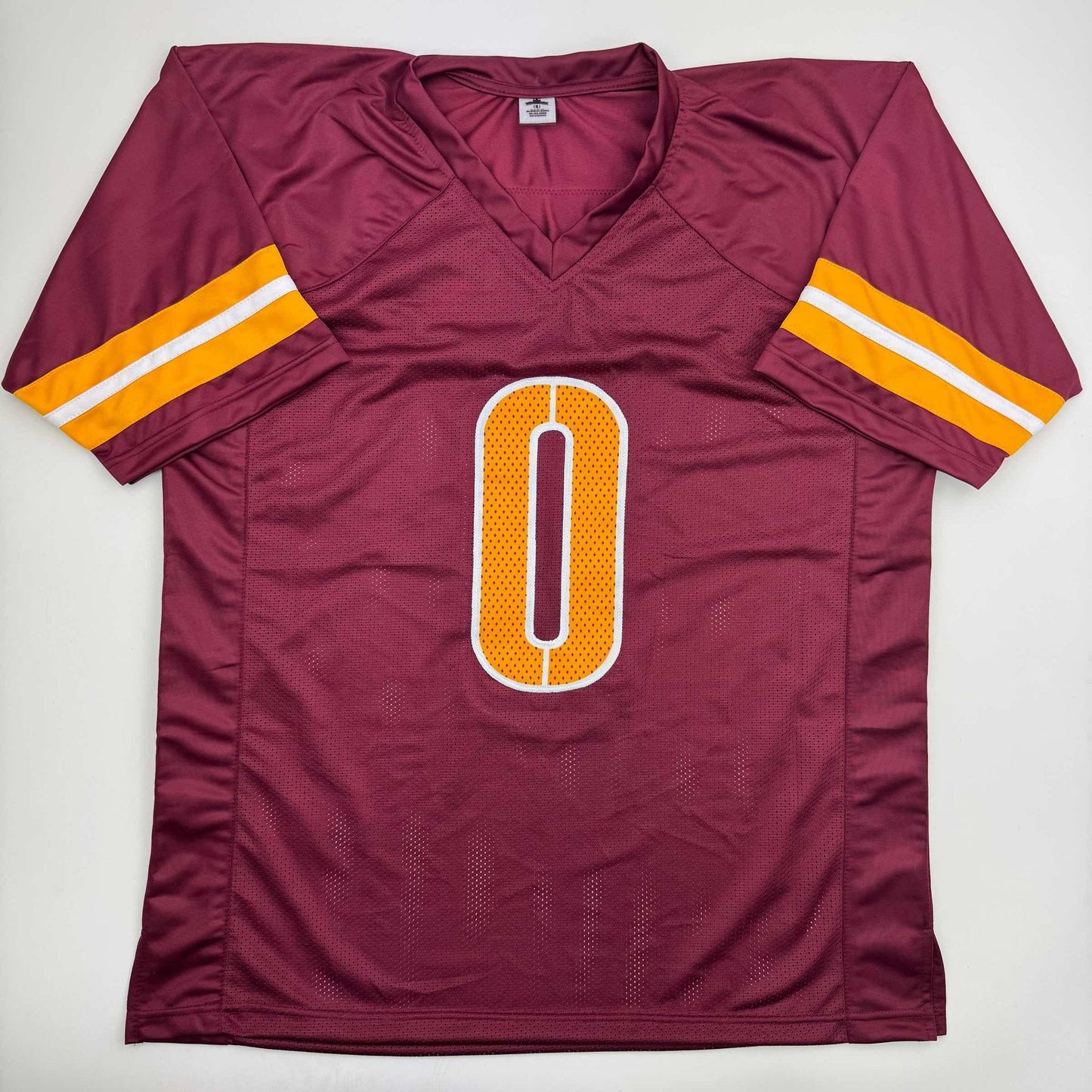 Autographed/Signed Mike Sainristil Washington Burgundy Football Jersey Beckett BAS COA