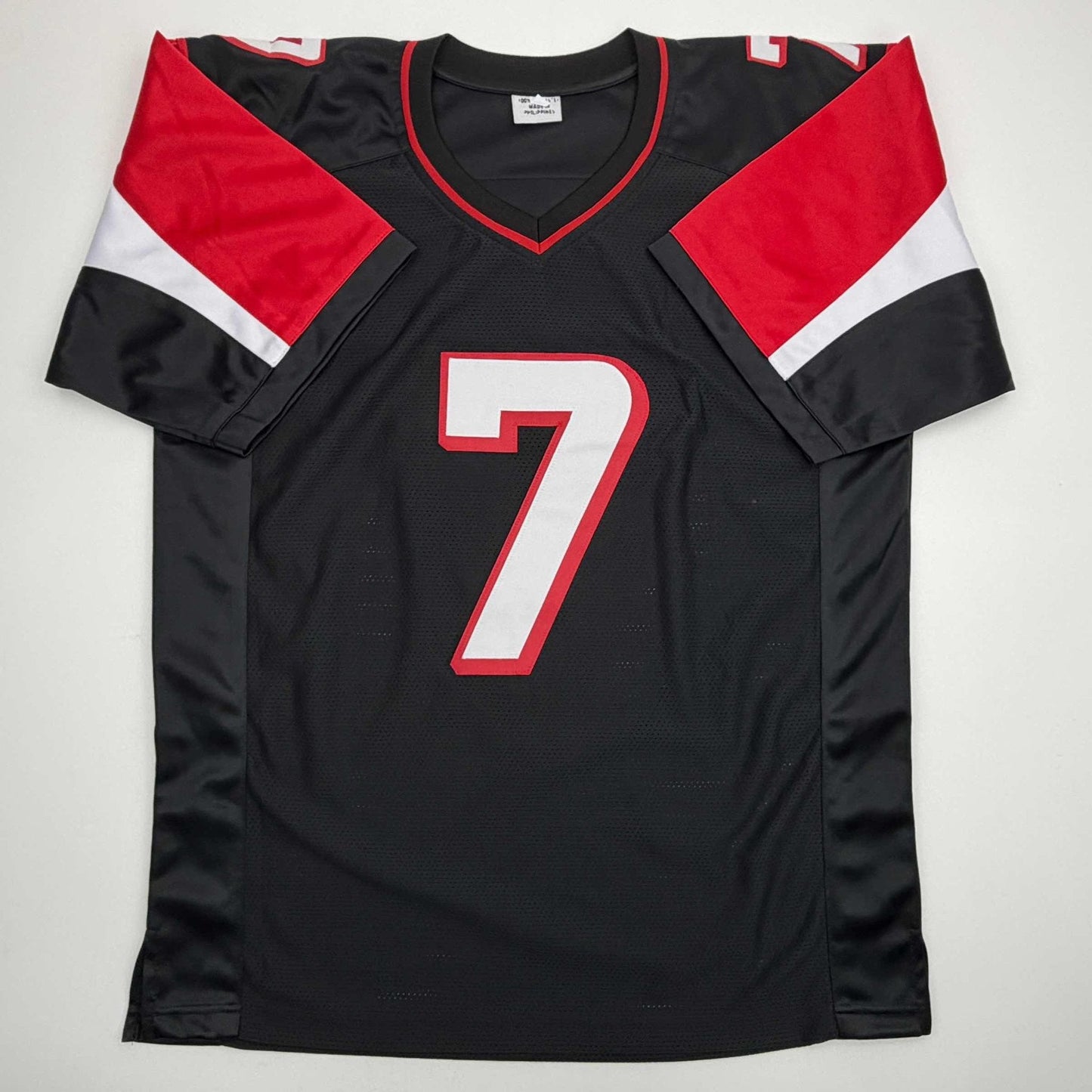 Autographed/Signed Michael Mike Vick Atlanta Black Football Jersey Beckett BAS COA