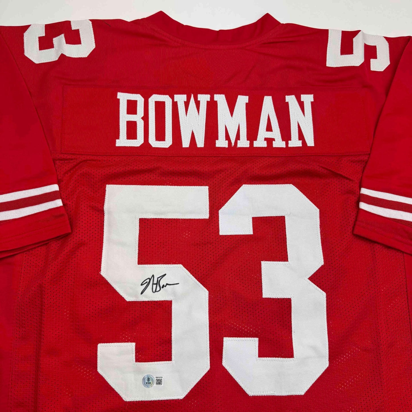Autographed/Signed NaVorro Bowman San Francisco Red Football Jersey Beckett BAS COA