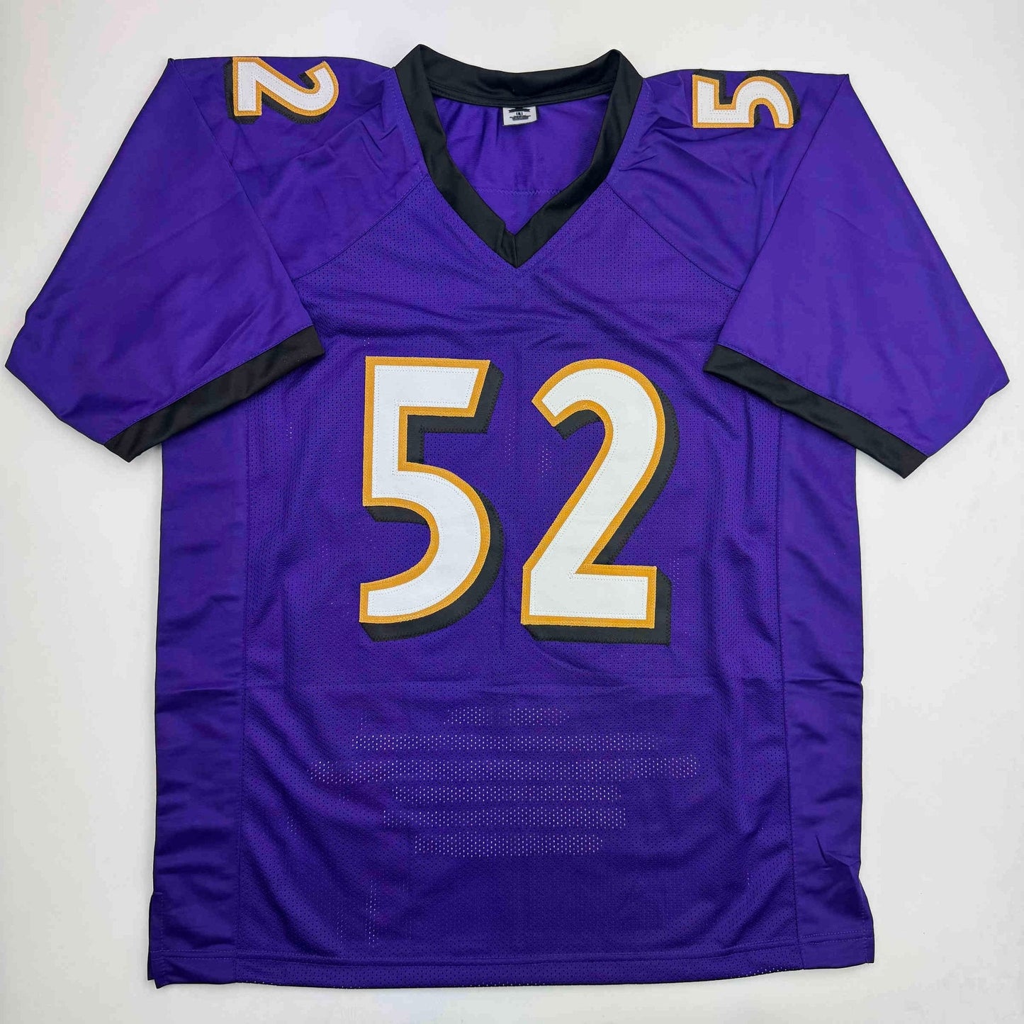 Autographed/Signed Ray Lewis Baltimore Purple Stat Football Jersey Beckett BAS COA