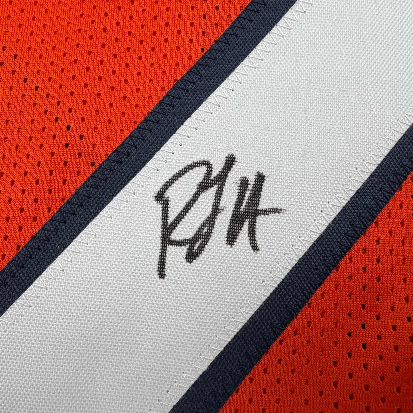 Autographed/Signed R.J RJ Harvey Denver Orange Football Jersey JSA COA