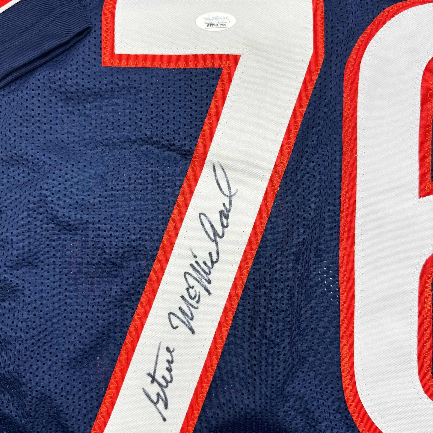Autographed/Signed Steve McMichael Chicago Blue Football Jersey JSA COA