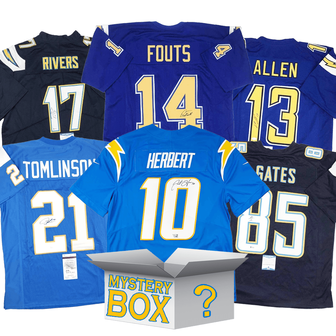 Autographed/Signed Los Angeles San Diego Football Jersey Mystery Box with PSA JSA or Beckett COA