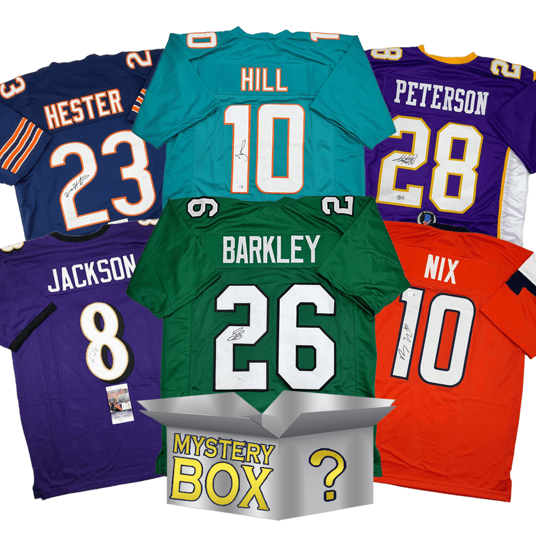 Autographed/Signed Football SILVER Series 4 Jersey Mystery Box with PSA JSA or Beckett COA
