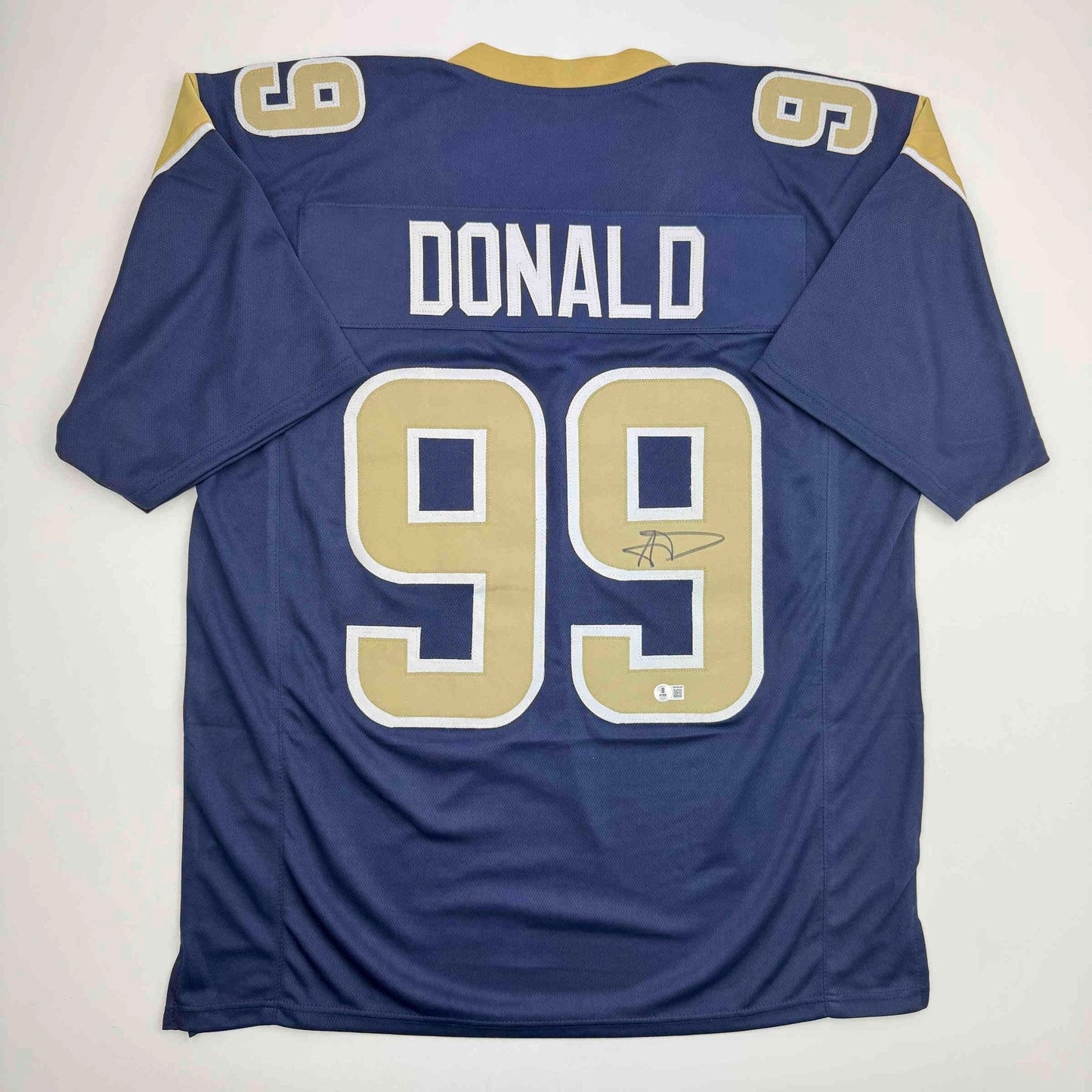 Autographed/Signed Aaron Donald Los Angeles LA Dark Blue Football Jersey JSA COA