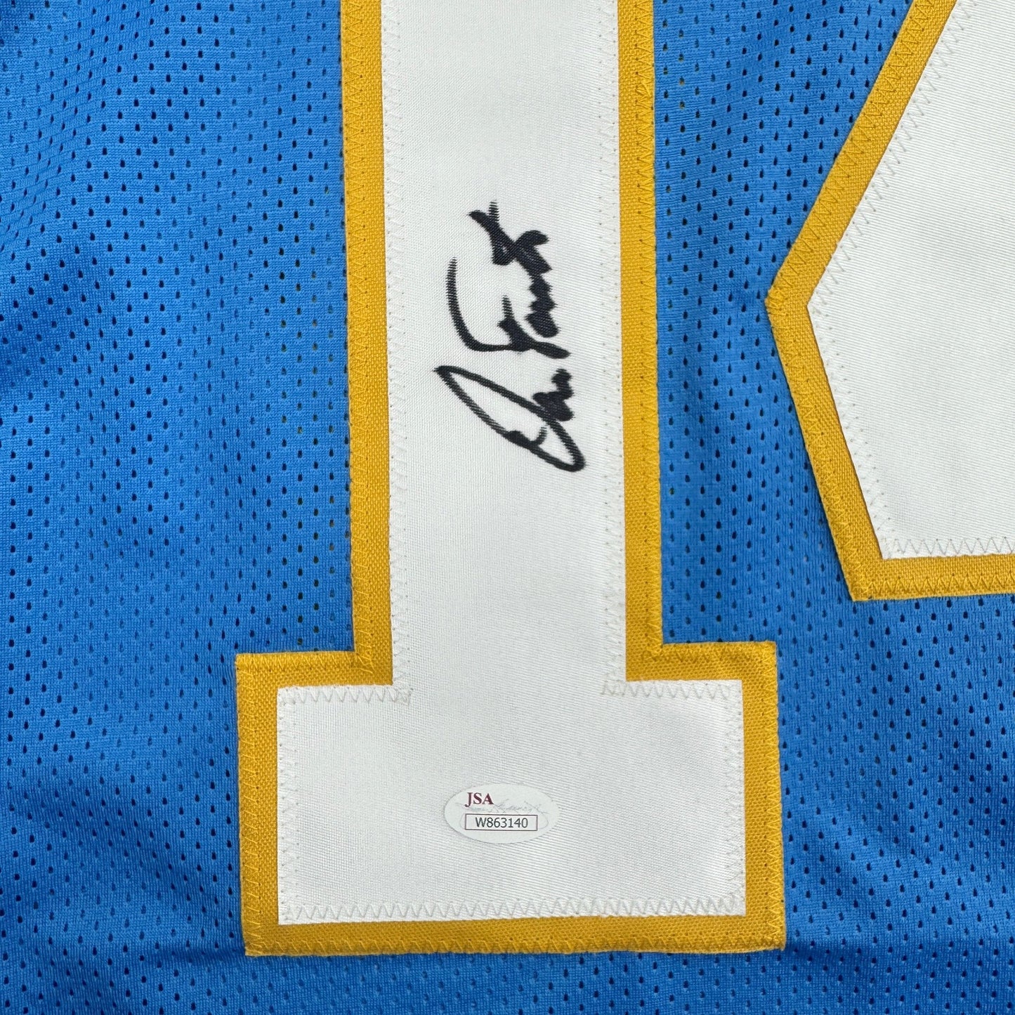 Autographed/Signed Dan Fouts San Diego Blue Football Jersey PSA/DNA COA