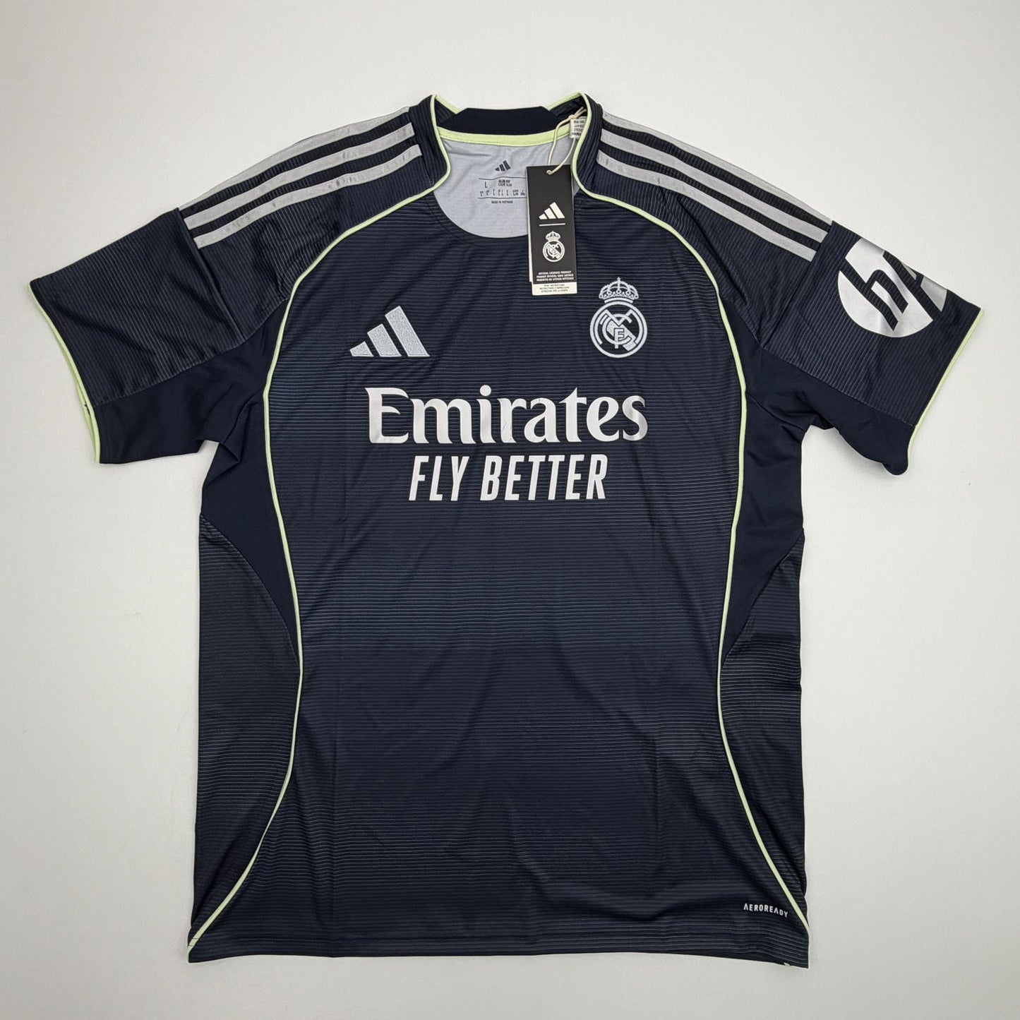 Autographed/Signed Kylian Mbappe Real Madrid Navy Blue Soccer Jersey Panini Authentic COA