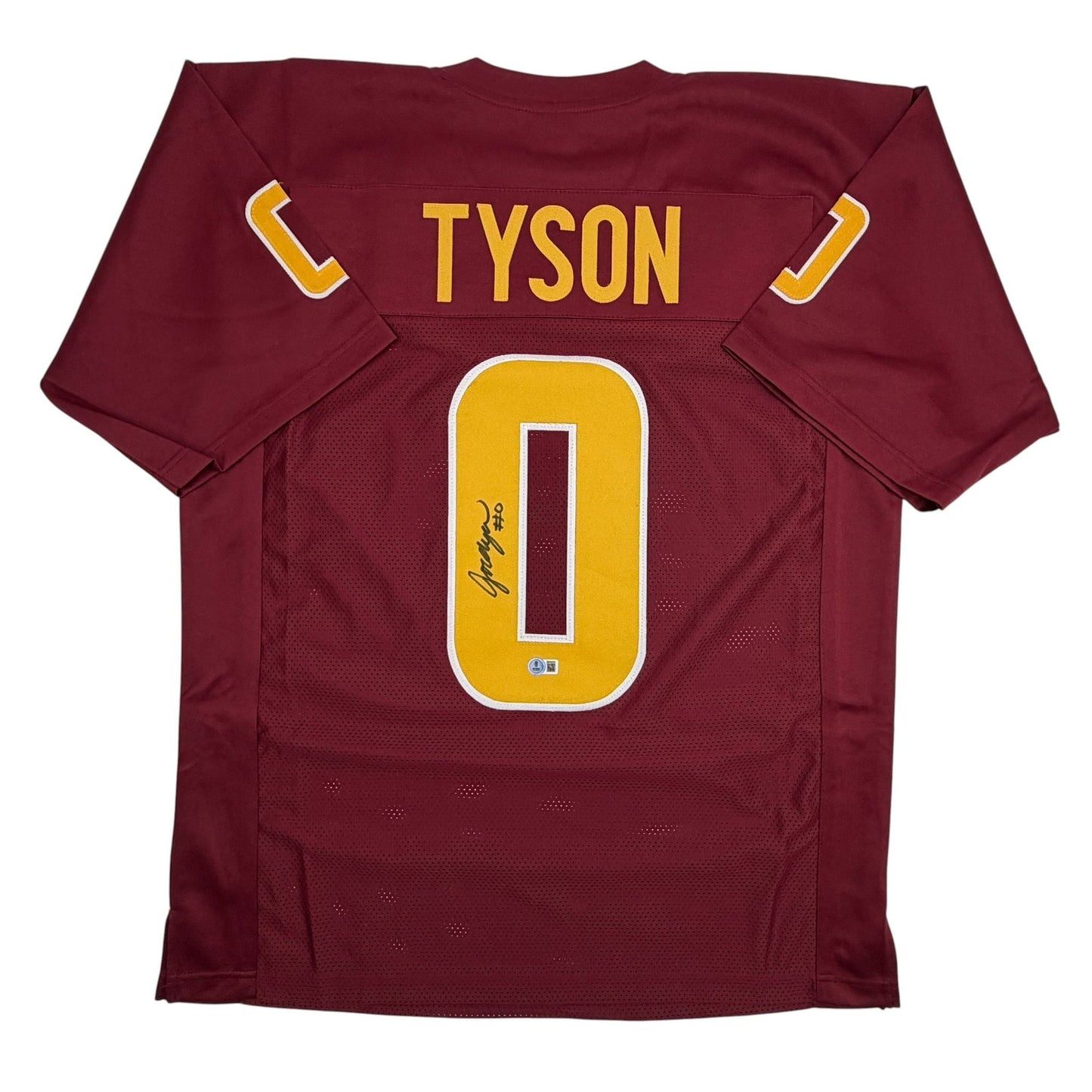 Autographed/Signed Jordyn Tyson Arizona State Maroon College Football Jersey Beckett BAS COA