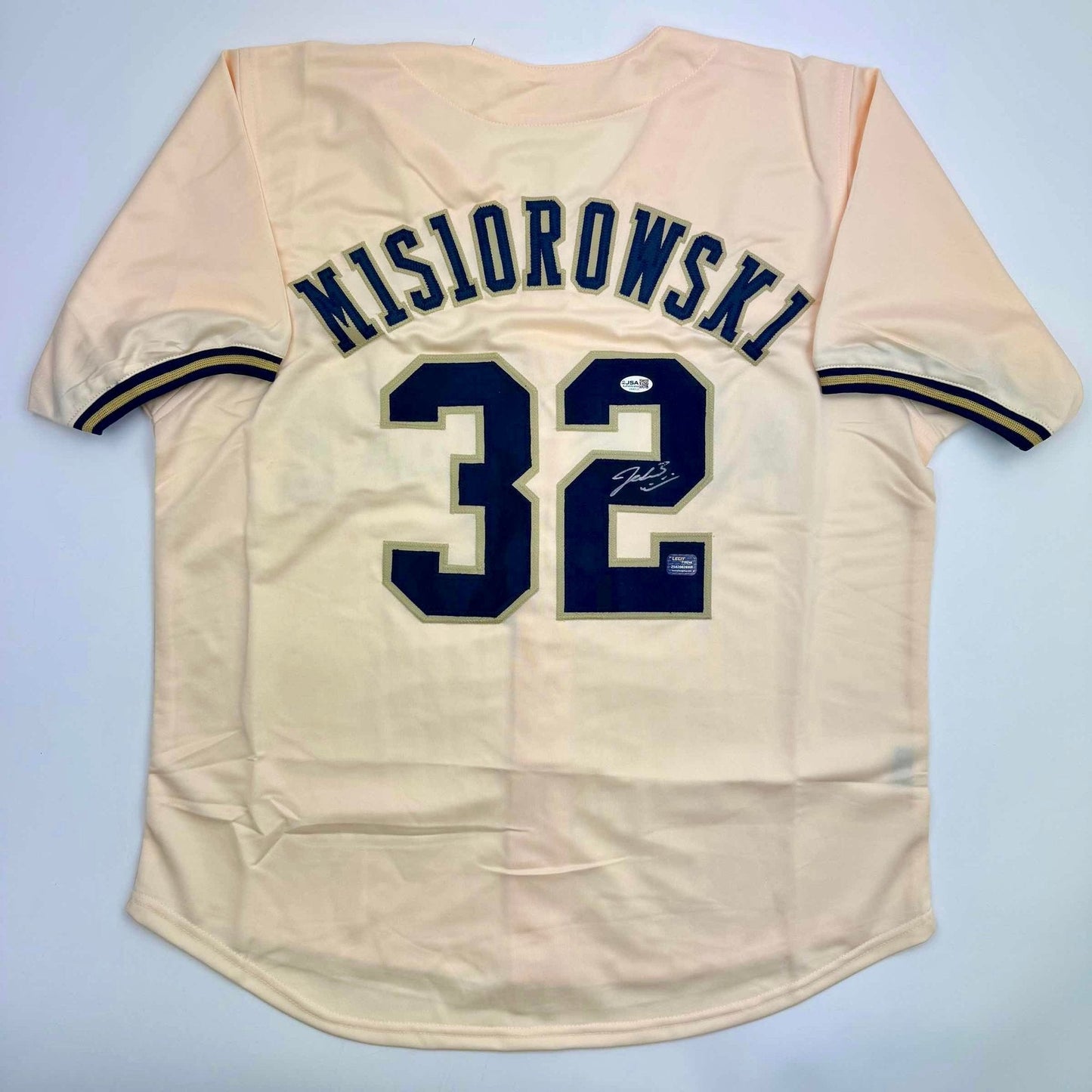 Autographed/Signed Jacob Misiorowski Milwaukee Cream Baseball Jersey JSA COA