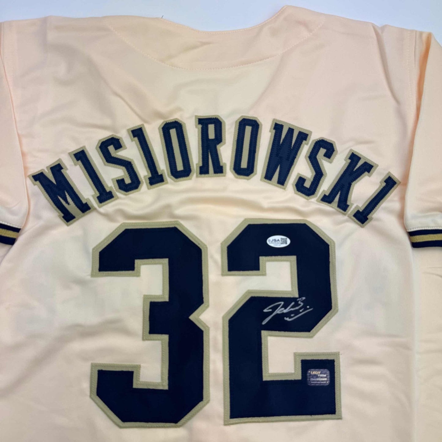 Autographed/Signed Jacob Misiorowski Milwaukee Cream Baseball Jersey JSA COA