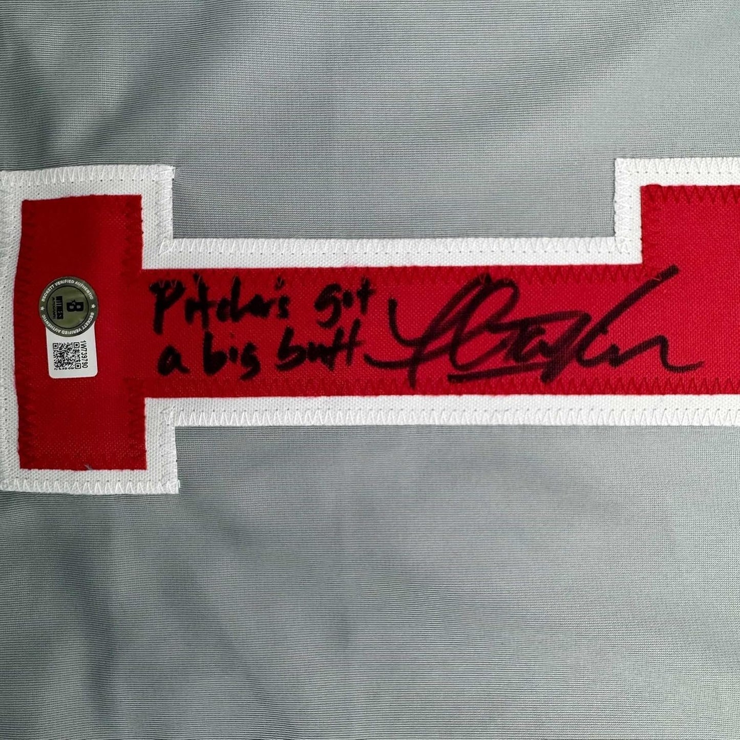 Framed Autographed/Signed Thomas Ian Nicholas Henry Rowengartner Rookie 35x39 Of The Year Chicago Grey Baseball Jersey Beckett BAS COA