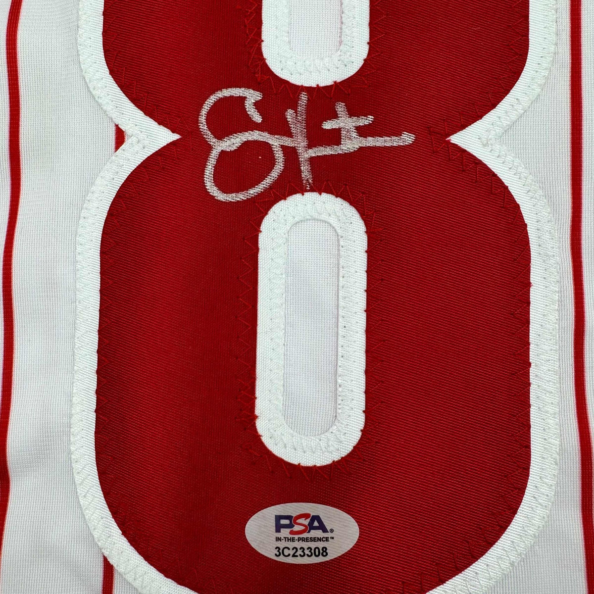 Autographed/Signed Shane Victorino Philadelphia Pinstripe Baseball Jersey PSA COA