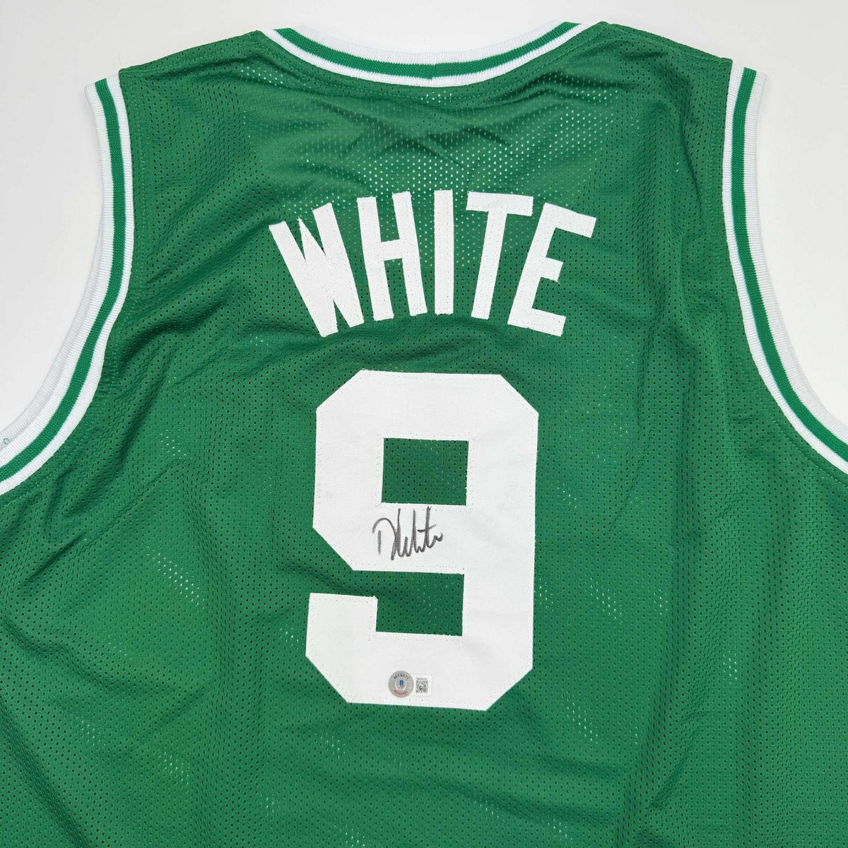 Autographed/Signed Derrick White Boston Green Basketball Jersey JSA COA