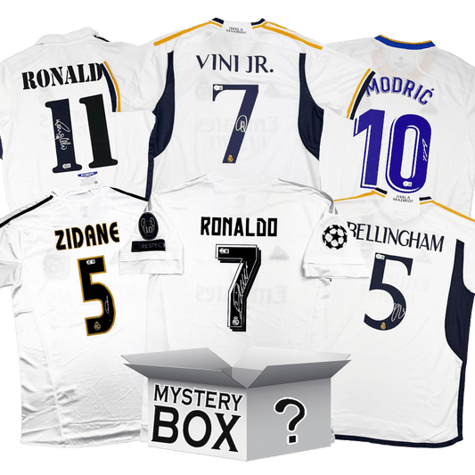 Real Madrid Autographed/Signed Soccer Jersey Mystery Box with PSA JSA or Beckett COA