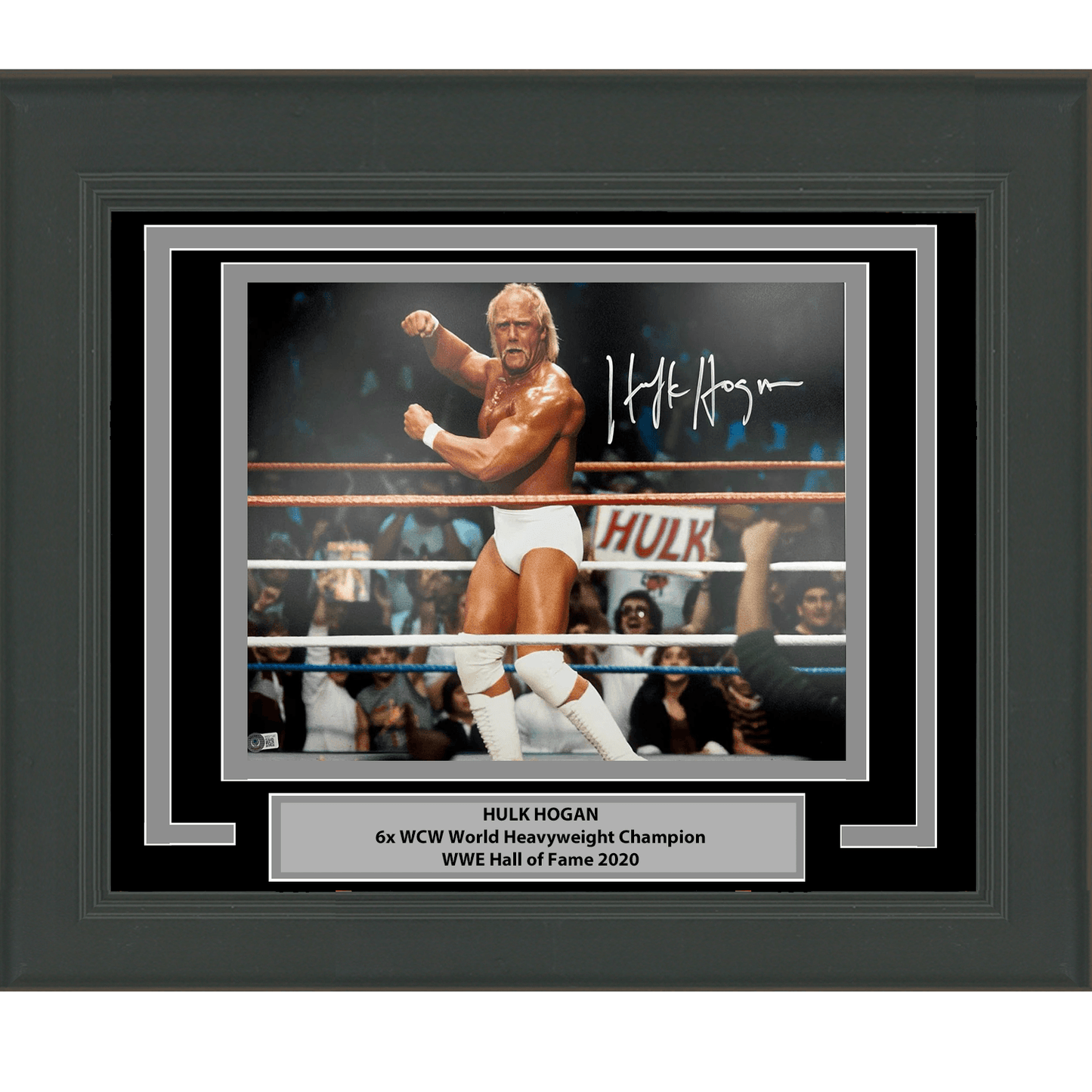 Framed Autographed/Signed Hulk Hogan 16x20 WWE WWF Hulkamania Wrestling Photo Beckett BAS COA #9