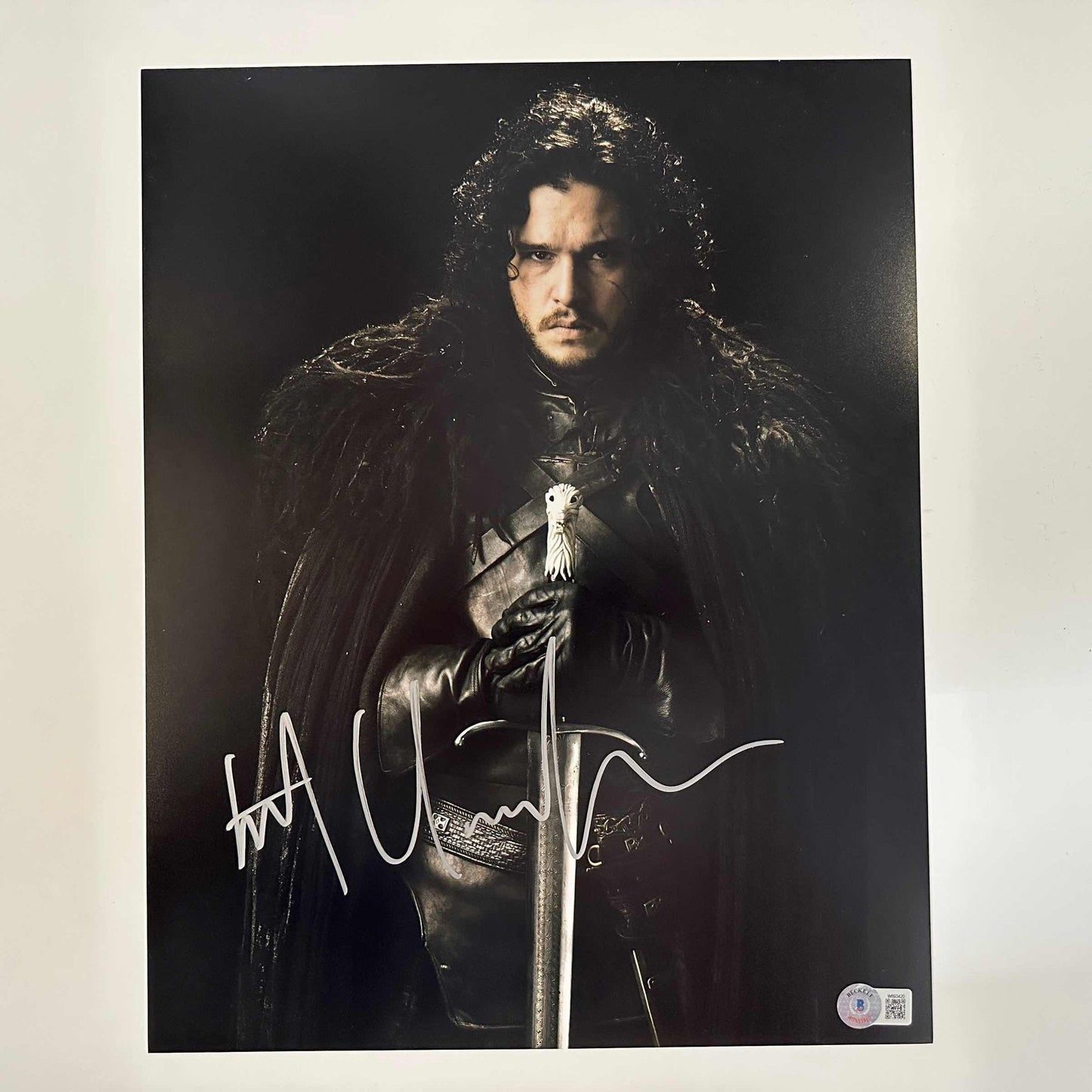 Autographed/Signed Kit Harington Jon Snow Game of Thrones Longclaw 11x14 Photo Beckett BAS COA #2