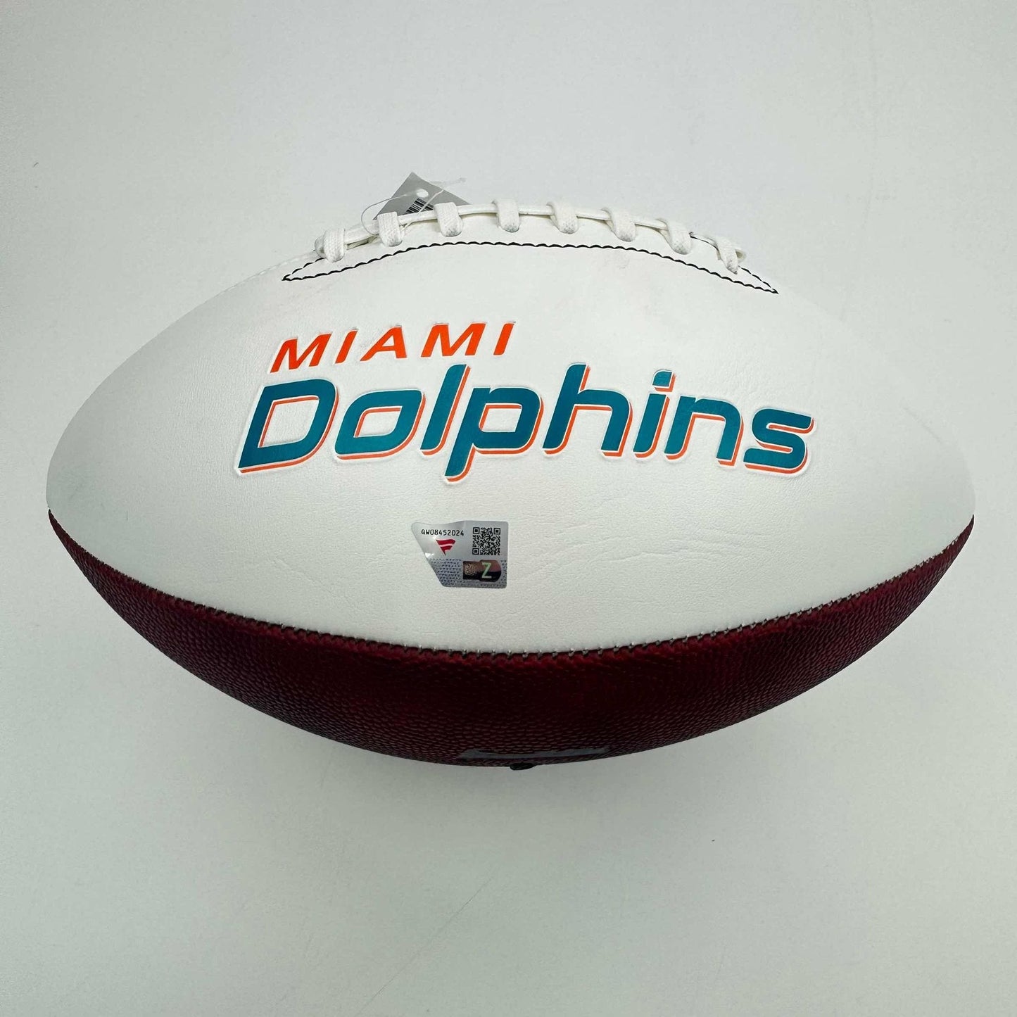 Autographed/Signed Ricky Williams Miami Dolphins Full Size F/S White Panel Logo Football JSA COA