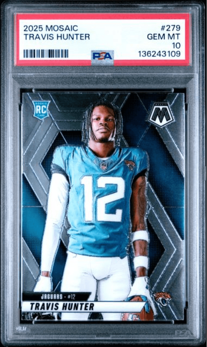 Graded 2025 Panini Mosaic Travis Hunter #279 Rookie RC Football Card PSA 10 Gem Mint