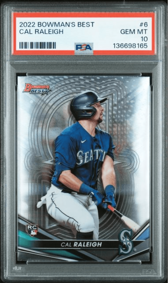 Graded 2022 Topps Bowmans Best Cal Raleigh #6 Rookie RC Baseball Card PSA 10 Gem Mint