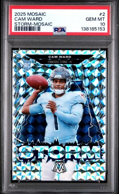 Graded 2025 Panini Mosaic Cam Ward #2 Storm Mosaic Rookie RC Football Card PSA 10 Gem Mint