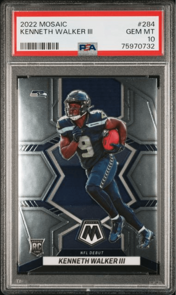 Graded 2022 Panini Mosaic Kenneth Walker III #284 Rookie RC Football Card PSA 10 Gem Mint